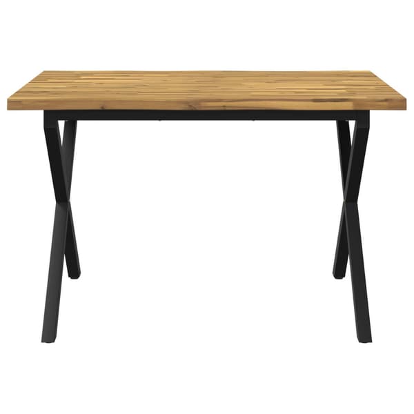 120 x 80 x 75 cm Massivt Akaciaträ Vit och svart Rektangulär