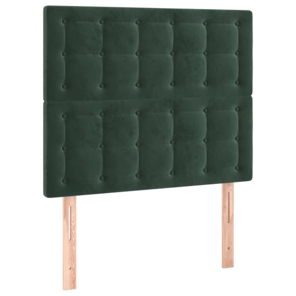 Sänggavel LED mörkgrön 90x5x118/128 cm sammet