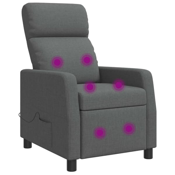 Massagefåtölj Mörkgrå Tyg
