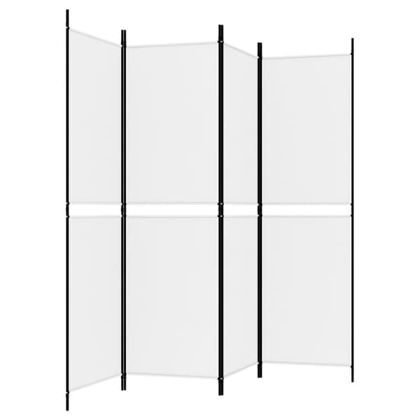 Rumsavdelare 4 paneler vit 200x180 cm tyg