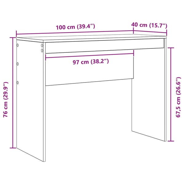 Skrivbord Artisan Ek 100 x 40 x 76 cm