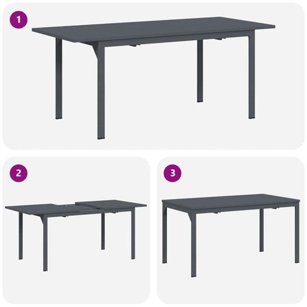 Trädgårdsmöbelset 7 pcs Antracit konstrotting