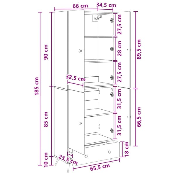 Skåpset 2 pcs Konstruerat trä