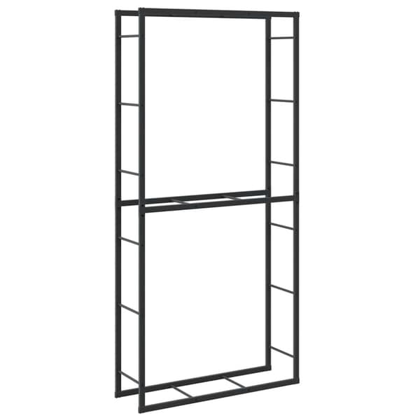 Vedställ svart 100x30x209 cm stål