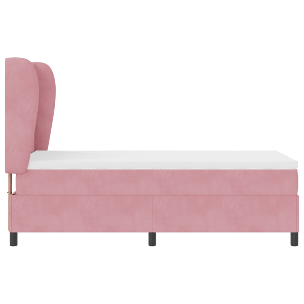Bäddfjäder med huvudgavel Rosa 200 x 100 cm Sammet