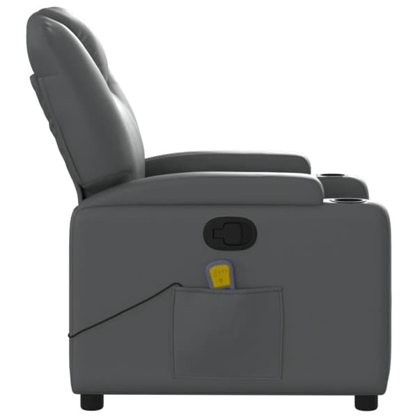 Massagefåtölj grå konstläder