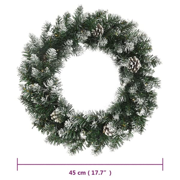 Julkrans med lysdioder grön 45 cm PVC