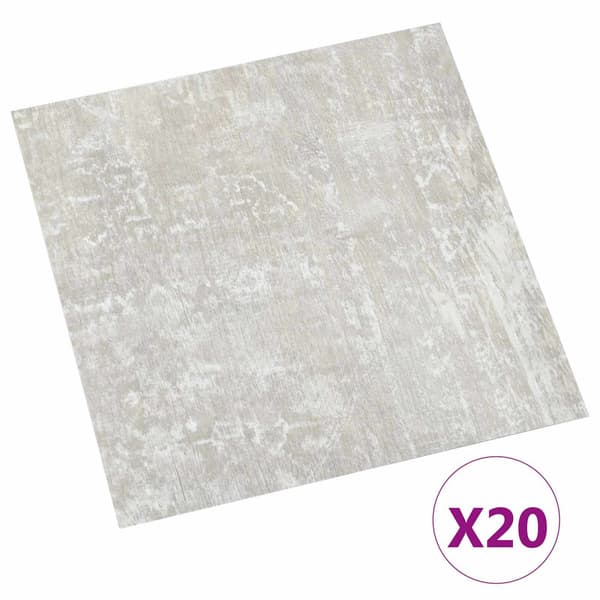 Självhäftande golvplankor 30,5 x 30,5 cm 20 pcs PVC Ljusgrå