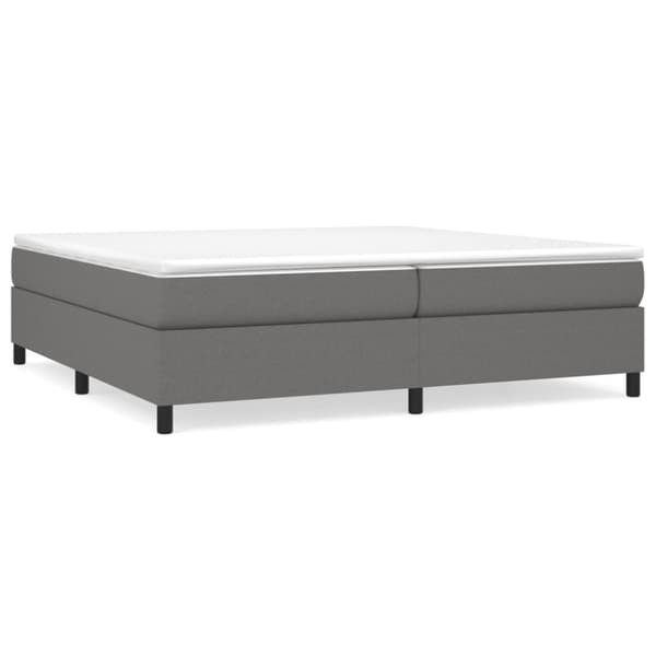 Boxspring-sängram mörkgrå 200x200 cm tyg