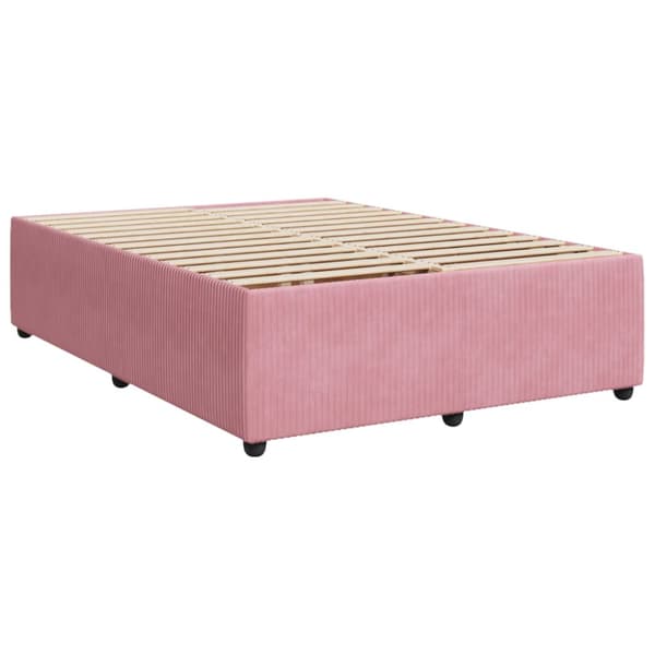 Ramsäng med madrass rosa 140x200 cm sammet