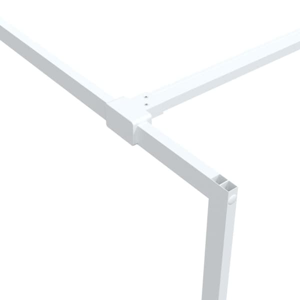 Duschvägg vit 140x195 cm klart ESG-glas