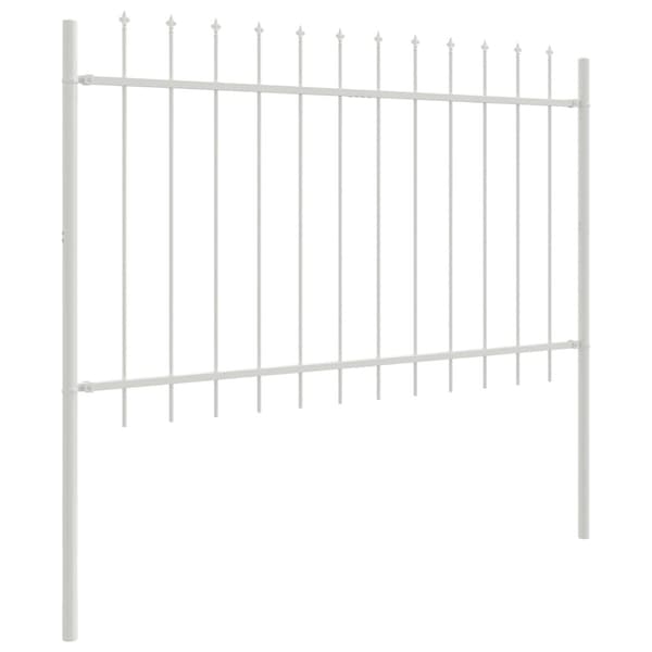 Trädgårdsstängsel 6 pcs Vit 10,2 x 0,8 m Pulverlackerad stål