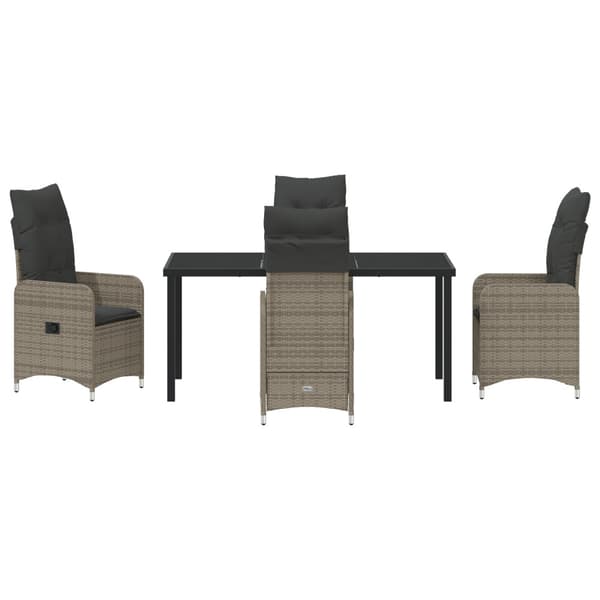 Trädgårdsmöbelset 5 pcs Grå konstrotting