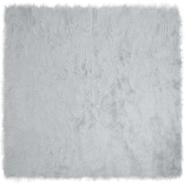 Fuskfäll matta TAFALLA Grå 240 x 240 cm Polyester