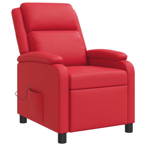 Massagefåtölj Röd Konstläder
