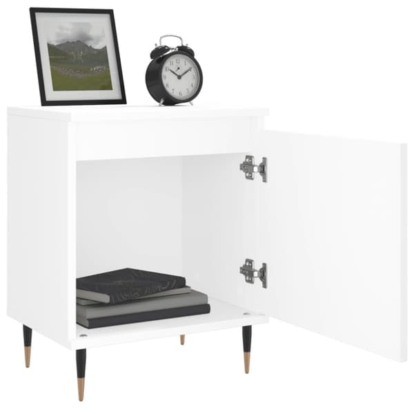 Sängbord 2 st vit 40x30x50 cm konstruerat trä