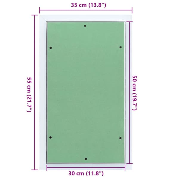 Åtkomstpanel Grön och Silver 35 x 55 cm Aluminium och gips