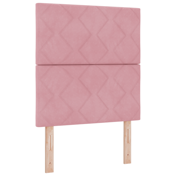 Bäddfjäder med huvudgavel Rosa 200 x 80 cm Sammet