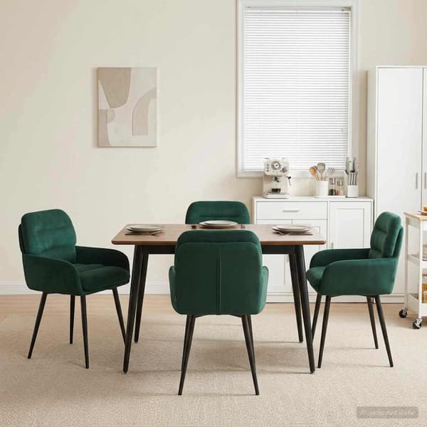 Matstolar 4 pcs Sammet Mörkgrön 59 x 59,5 x 90 cm