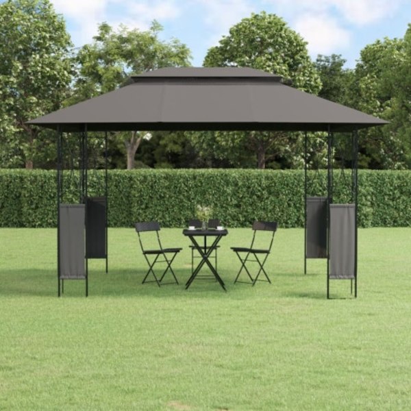 Paviljong med tak antracit 400x300x270 cm stål