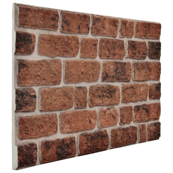 Väggpaneler 10 pcs Brun Tegel 100 x 50 cm EPS Skum