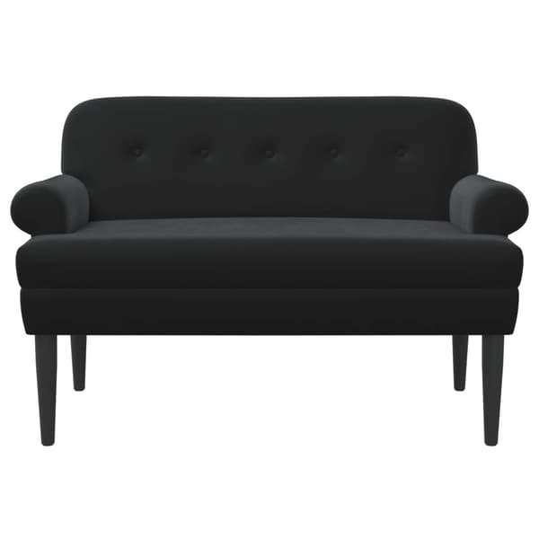 Loveseat med knapprapport Svart 120 x 66 x 78 cm Sammet (V)