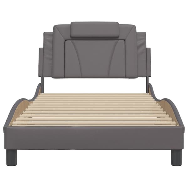 Bed Frame "Viana" with LED without Mattress Grey 100x200 cm