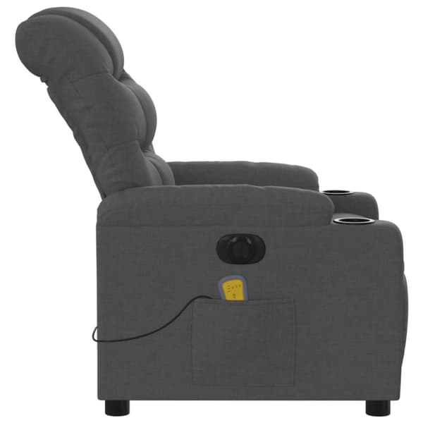 Elektrisk massagefåtölj mörkgrå tyg