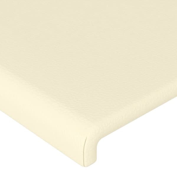 Sänggavel krämfärgad 160x5x118/128 cm konstläder