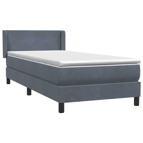 Ramsäng med madrass mörkgrå 80x210 cm sammet