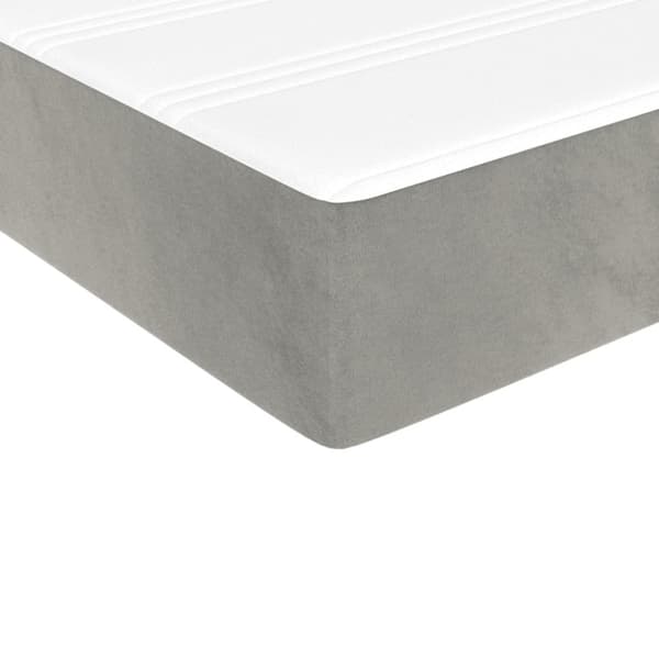 Pocketresårmadrass medium ljusgrå 100x220x20 cm sammet