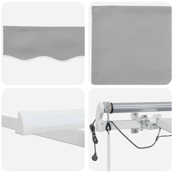 Utfällbar markis Ljusgrå 300 x 250 cm Polyester och metall