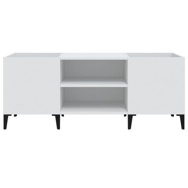 Stereobänk vit 121x38x48 cm konstruerat trä