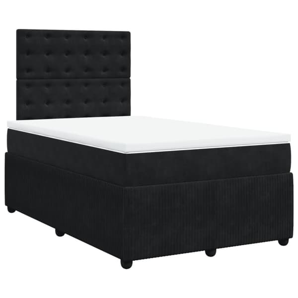 Ramsäng med madrass svart 120x190 cm sammet