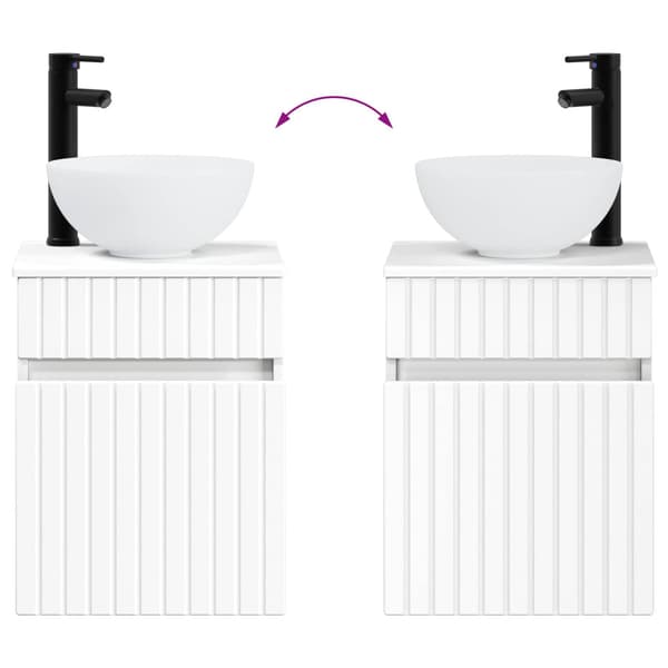 Badrumsmöbelset 4 pcs Vit Konstruerat trä och glas