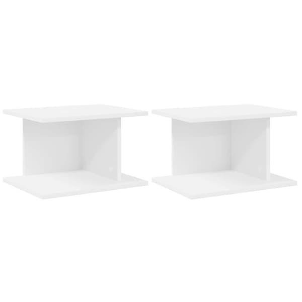 Sängbord 2 pcs Vit 40 x 30 x 25 cm Konstruerat trä