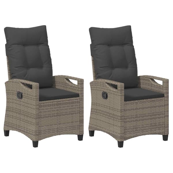Trädgård Stol 2 pcs Grå och mörkgrå 56 x 60 x 112 cm