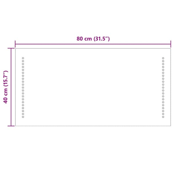 LED Badrumsspegel Transparent 80 x 40 cm härdat glas