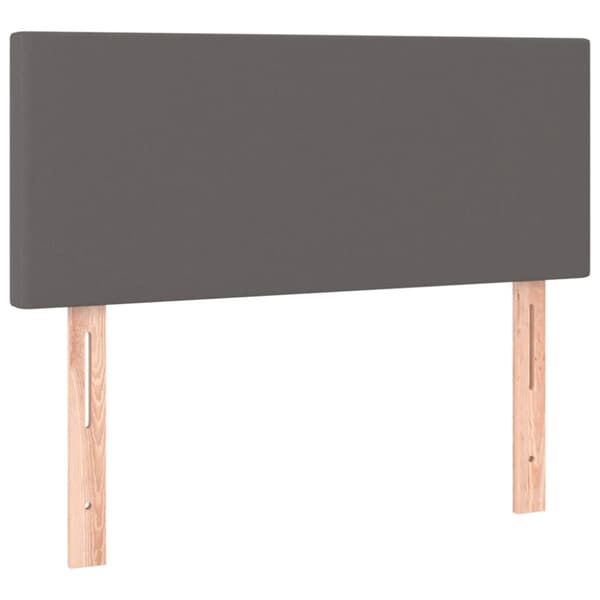 Ramsäng med madrass & LED grå 80x200 cm konstläder