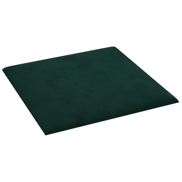 Väggsänggavel 12 pcs Mörkgrön 30 x 30 cm Sammet