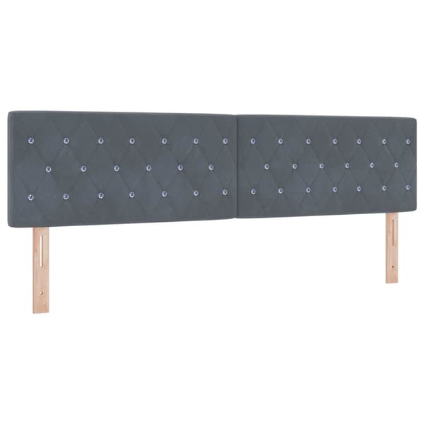 Kontinentalsäng med madrass Mörkgrå 180 x 200 cm Sammet