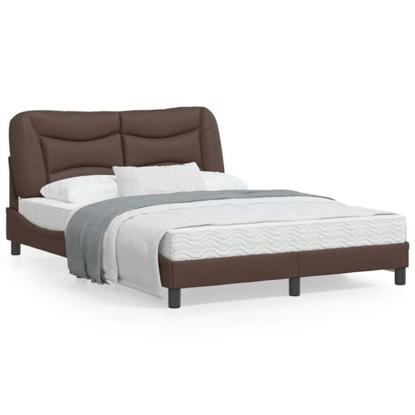 Bed Frame with LED without Mattress "Hvar" Brown 120x200 cm