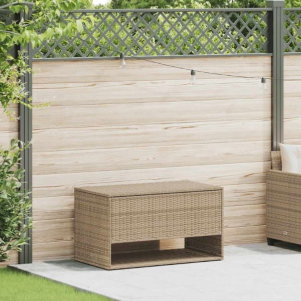 Kuddlåda för utomhusbruk beige 100x55x55,5 cm konstrotting