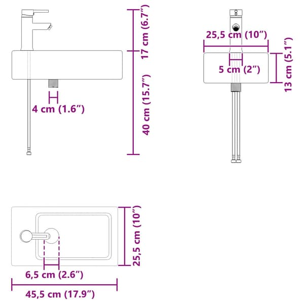 Badrumsspegel med kran Vit 45,5 x 22,5 x 84 cm