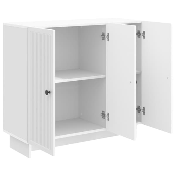 Sideboard Vit högglans 89 x 34,5 x 80 cm Konstruerat trä