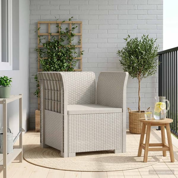 1-sits fåtölj i rottlook PP Vit