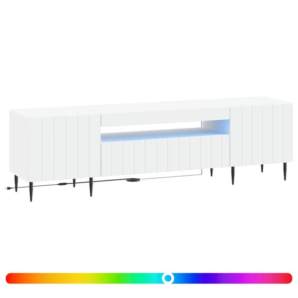 LED TV-skåp Vit Konstruerat trä