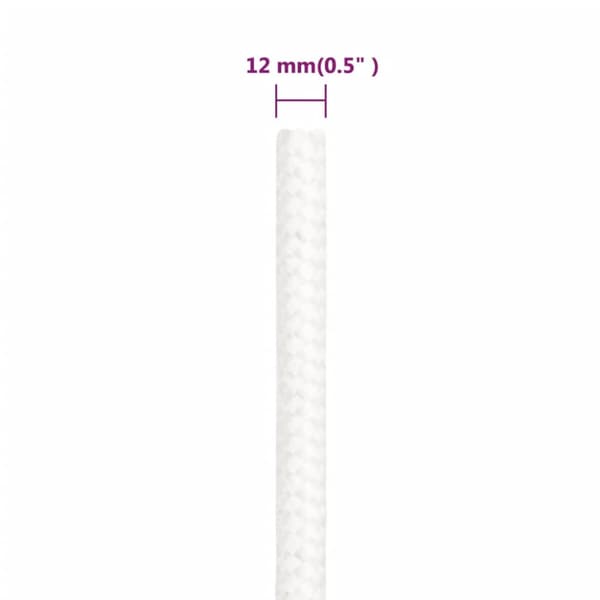 Båtlina helvit 12 mm 25 m polypropylen
