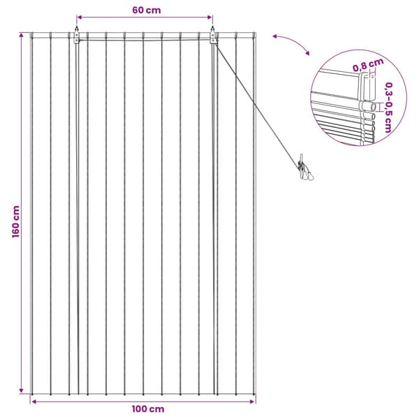 Rullgardin Brun 100 x 160 cm Vass