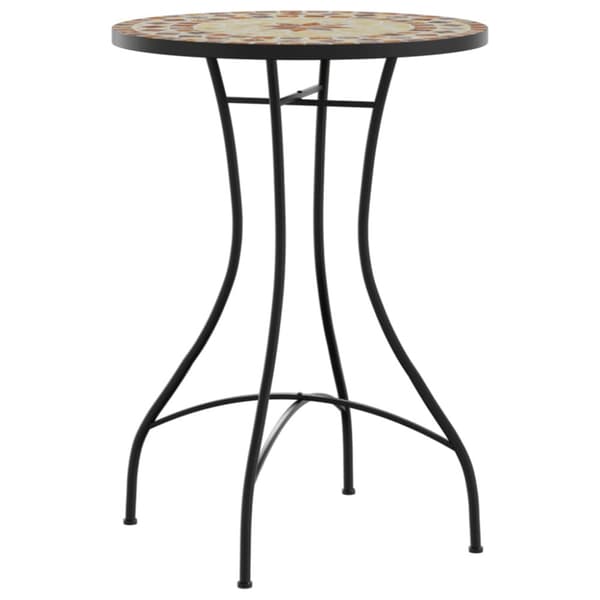 Mosaikbord terrakotta och vit järn och keramik